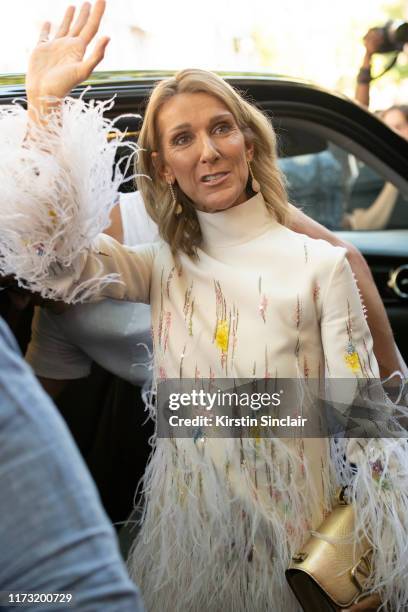 Singer Celine Dion wears a Valentino dress on July 03, 2019 in Paris, France.