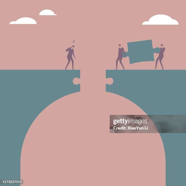 building bridge - bridge stock illustrations