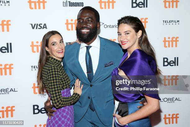 Lindsay Sloane, Shamier Anderson and Shailene Woodley attend "Endings, Beginnings" premiere during the 2019 Toronto International Film Festival at...