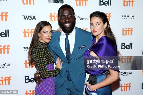 Lindsay Sloane, Shamier Anderson and Shailene Woodley attend "Endings, Beginnings" premiere during the 2019 Toronto International Film Festival at...