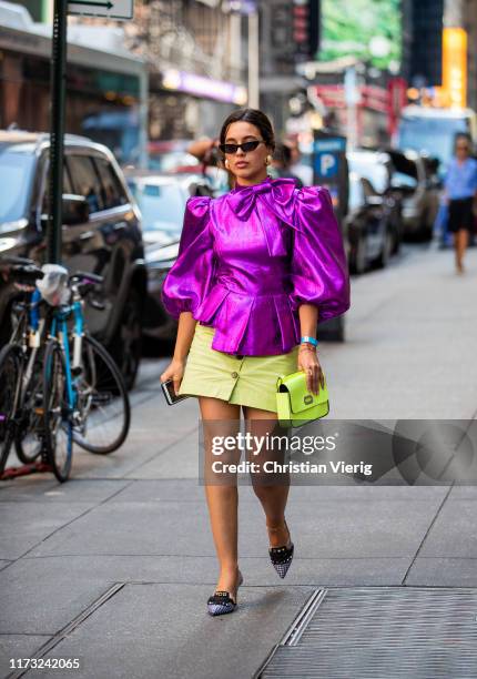 Guest is seen outside Tibi during New York Fashion Week September 2019 on September 08, 2019 in New York City.