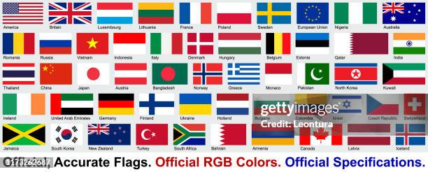 official flags (official rgb colors, official specifications) - armenia colombia stock illustrations