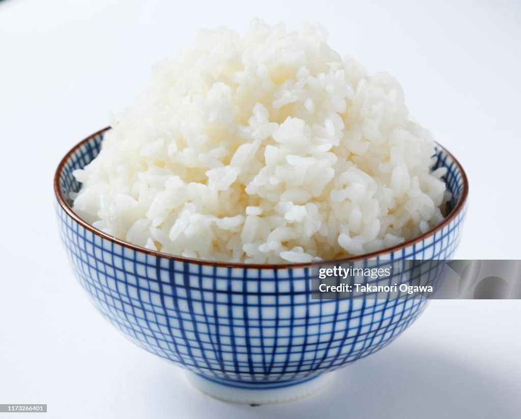 Rice , cooked rice steamed rice on bowl