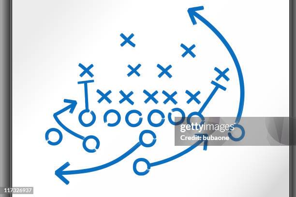 football strategy game plan on whiteboard - afl players stock illustrations