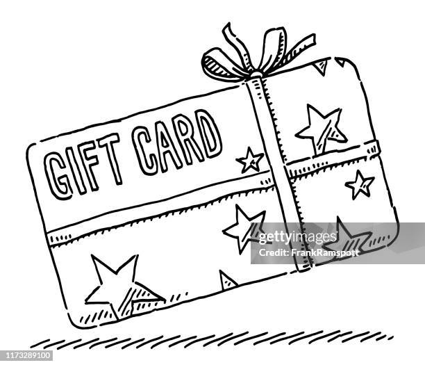 ilustraciones, imágenes clip art, dibujos animados e iconos de stock de tarjeta de regalo estrellas cinta dibujo - tarjeta regalo