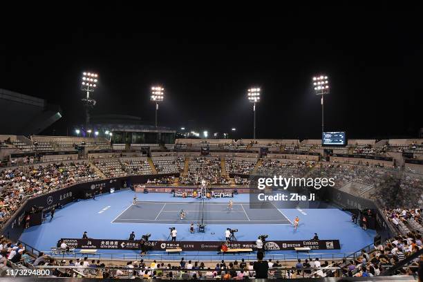 General view of the stadium prior to the 2019 China Open at the China National Tennis Center on October 3, 2019 in Beijing, China.