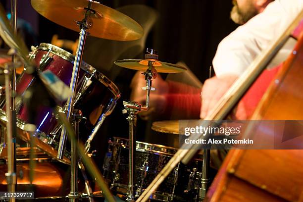 jazz: contrabass and drum. - bass player stock pictures, royalty-free photos & images