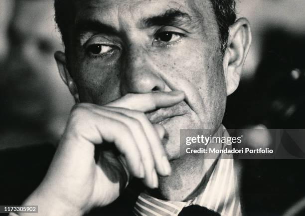 Italian politician Aldo Moro looking thoughtful. 1970s