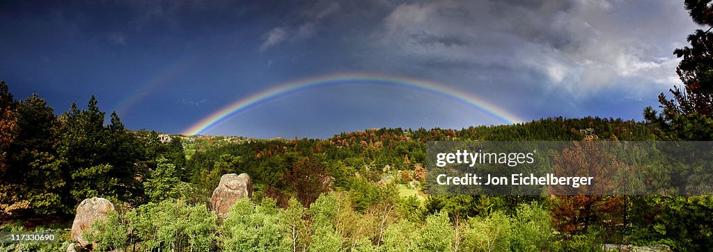 Full rainbow over Vedauwoo State Park