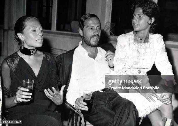 Italian actor Nino Manfredi with his wife and Italian model Erminia Ferrari and their daughter Roberta. 1970s