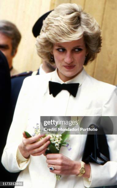 Diana, Princess of Wales during the journey of the heir to the British throne Charles Prince of Wales and his family. Italy, April 1985