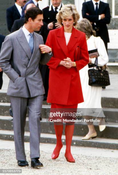 Diana, Princess of Wales and Charles, Prince of Wales during the journey of the heir to the British throne Charles Prince of Wales and his family....