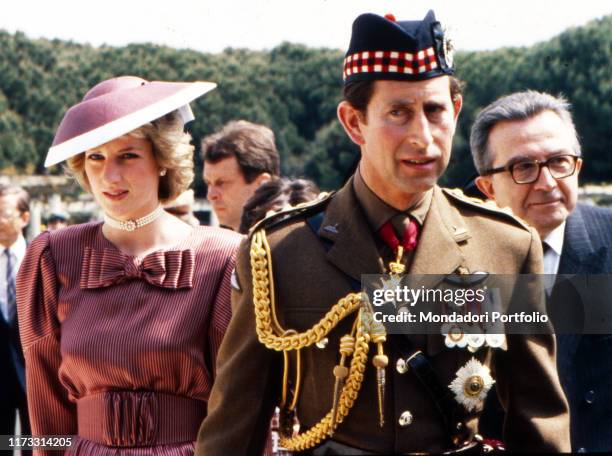 Diana, Princess of Wales and Charles, Prince of Wales during the journey of the heir to the British throne Charles Prince of Wales and his family. On...
