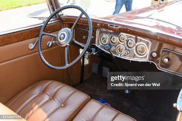 Packard Twin S10 interior on display at the 2019 Concours d'Elegance at palace Soestdijk on August 25, 2019 in Baarn, Netherlands. This is the first...