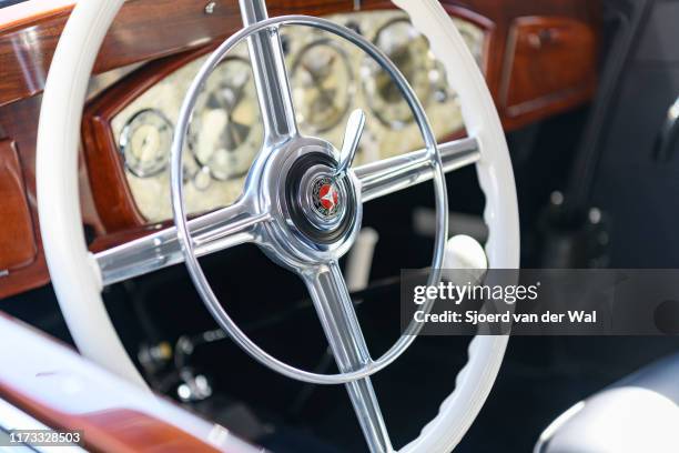 Mercedes-Benz 540K Cabriolet A classic 1936 convertible car dashboard on display at the 2019 Concours d'Elegance at palace Soestdijk on August 25,...