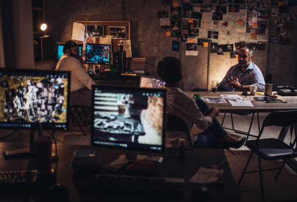 Forensic science expert analyzing evidence