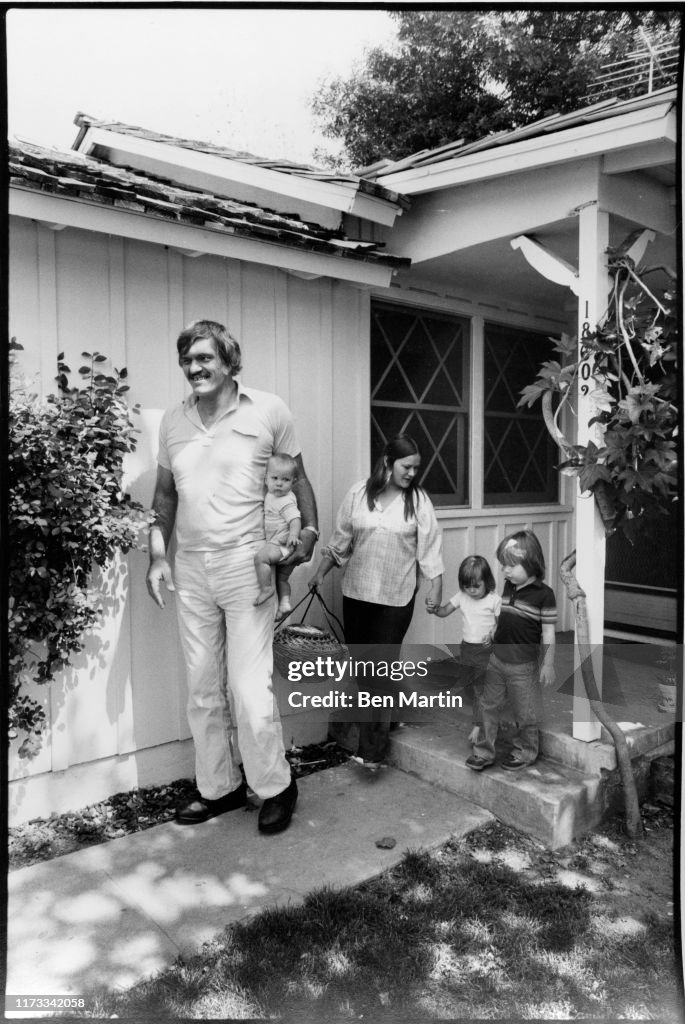 American actor Richard Kiel with his second wife, Diane Rogers, and