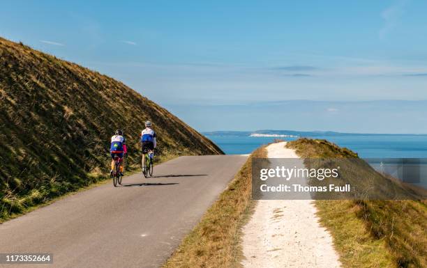 cycling on the isle of wight - isle of wight stock pictures, royalty-free photos & images