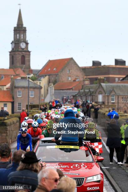 Start / Thimo Willems of Belgium and Team Sport Vlaanderen _ Baloise / Gediminas Bagdonas of Lithuania and AG2R La Mondiale Red Sprints Jersey /...