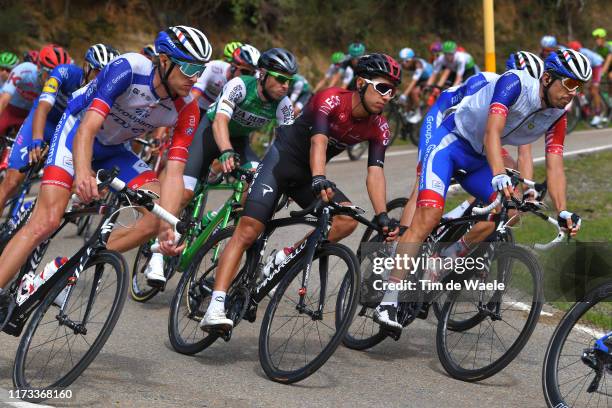 Tobias Ludvigsson of Sweden and Team Groupama-FDJ / Sebastian Henao Gomez of Colombia and Team Ineos / Steve Morabito of Switzerland and Team...