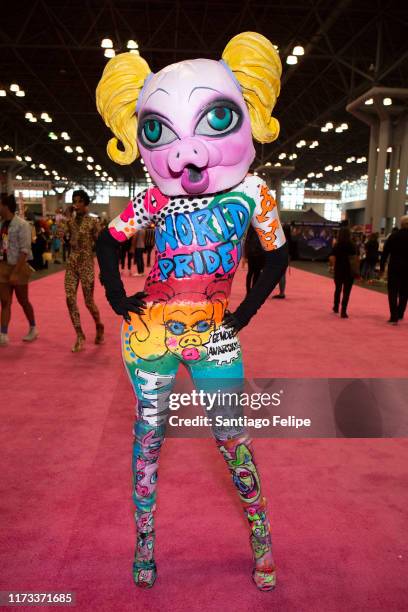 Attends RuPaul's DragCon 2019 at The Jacob K. Javits Convention Center on September 08, 2019 in New York City.