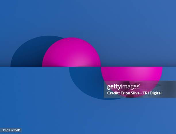 halph sphere composition in a geometric design - immagine riflessa foto e immagini stock