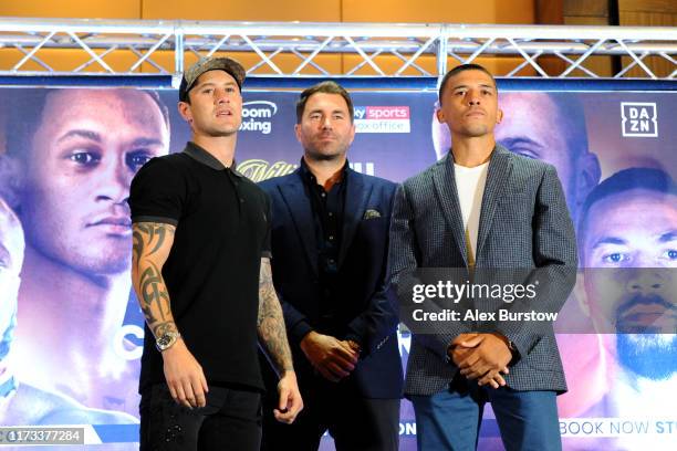 Undercards, Ricky Burns and Lee Selby pose for a photo after speaking to the media during the Regis Prograis and Josh Taylor Press Conference in the...