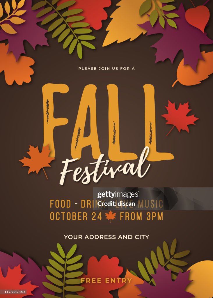 Fall festival poster template.