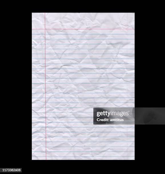 regiertes papier zerquetscht - liniertes papier stock-grafiken, -clipart, -cartoons und -symbole