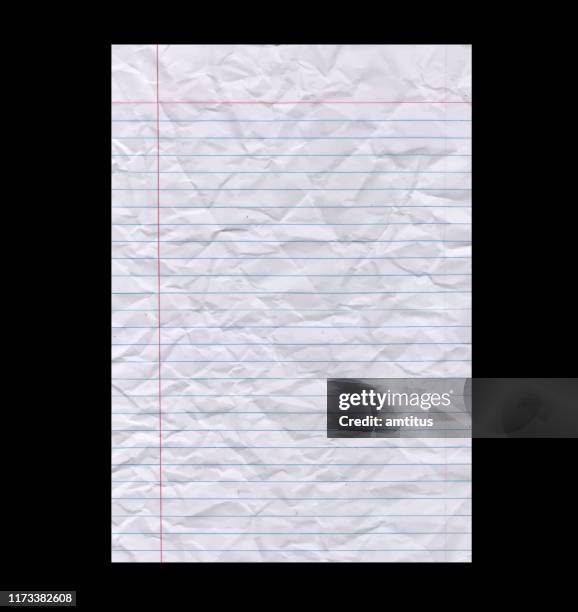 ruled paper crushed - lined note pad stock illustrations