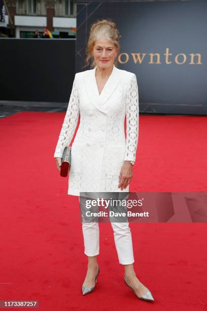 Geraldine James attends the World Premiere of "Downton Abbey" at Cineworld Leicester Square on September 09, 2019 in London, England.