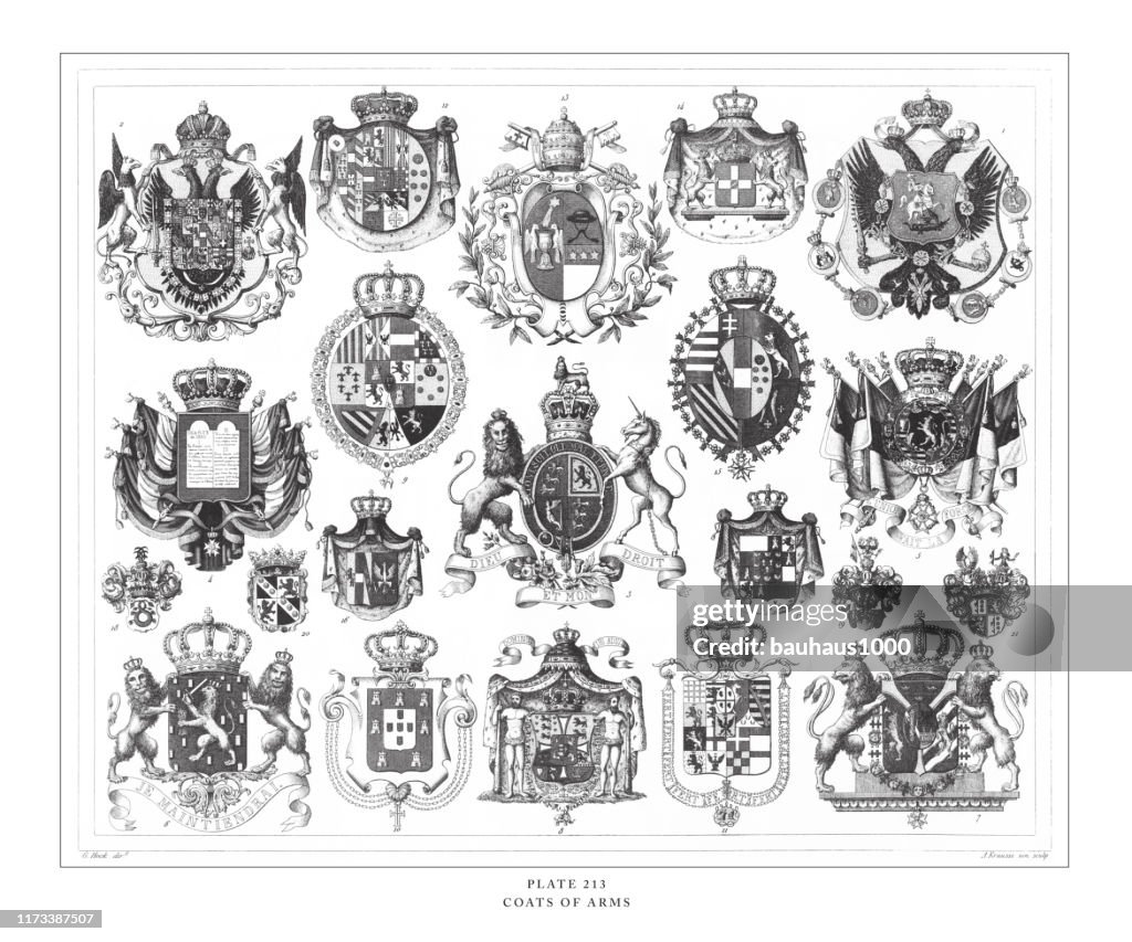 Wappen Gravur antike Illustration, veröffentlicht 1851