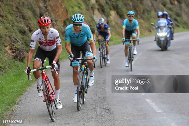 Gianluca Brambilla of Italy and Team Trek-Segafredo / Jakob Fuglsang of Denmark and Astana Pro Team / during the 74th Tour of Spain 2019, Stage 16 a...