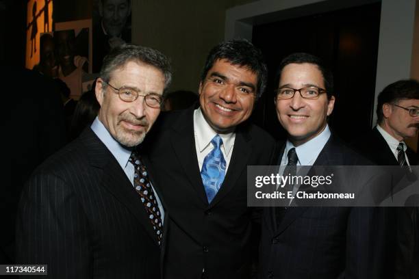 Warner Bros.' Barry Meyer, George Lopez and Warner Bros. Television Group's Bruce Rosenblum