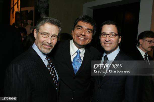 Warner Bros.' Barry Meyer, George Lopez and Warner Bros. Television Group's Bruce Rosenblum