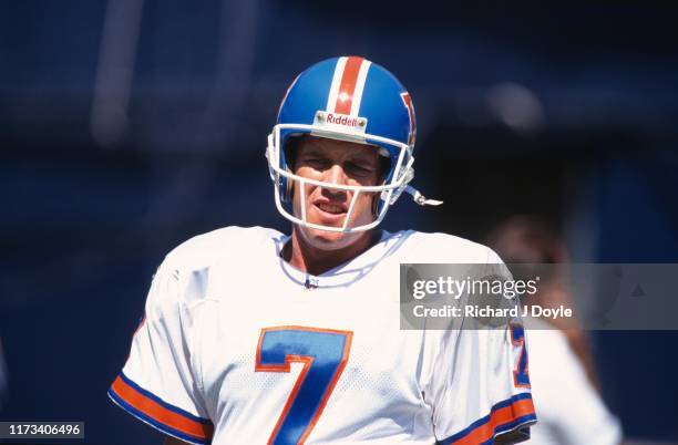 October 1996: Quarterback John Elway on game day vs S.D. Chargers in October 1996 in San Diego, California.