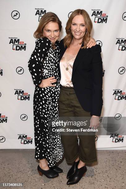 Merritt Wever and Toni Collette visit Buzzfeed studios on September 09, 2019 in New York City.
