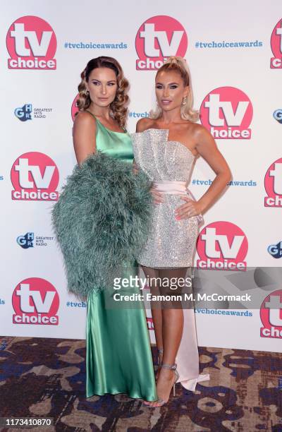 Sam Faiers and Billie Faiers attend The TV Choice Awards 2019 at Hilton Park Lane on September 09, 2019 in London, England.