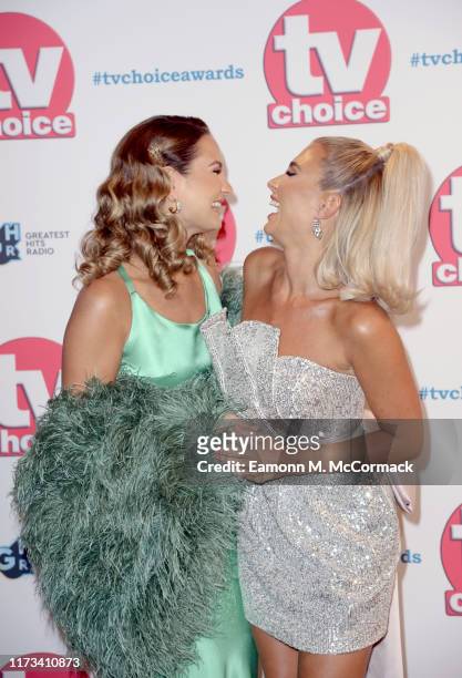 Sam Faiers and Billie Faiers attend The TV Choice Awards 2019 at Hilton Park Lane on September 09, 2019 in London, England.