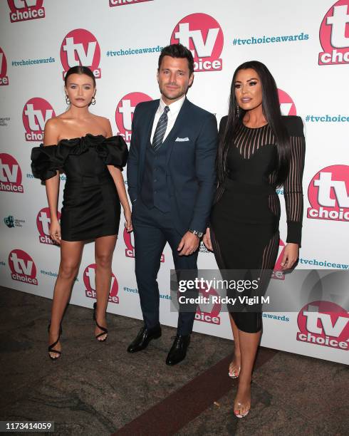 Natalya Wright, Mark Wright and Jessica Wright seen attending The TV Choice Awards at London Hilton Park Lane on September 09, 2019 in London,...