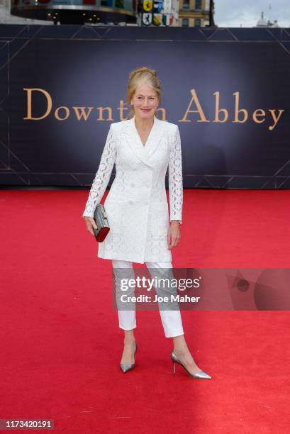 Geraldine James attends the "Downton Abbey" World Premiere at Cineworld Leicester Square on September 09, 2019 in London, England.