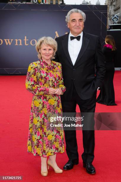 Imelda Staunton and Jim Carter attend the "Downton Abbey" World Premiere at Cineworld Leicester Square on September 09, 2019 in London, England.