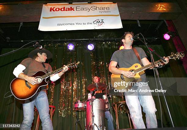 Scott Reeves and Aaron Benward of Blue County during Country Takes New York City - Blue County in Concert at Hiro in New York City, New York, United...