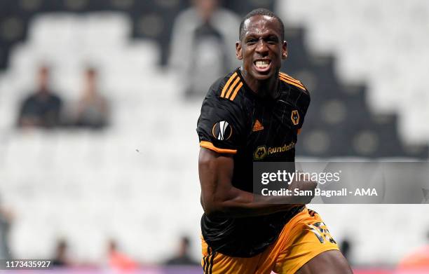 Willy Boly of Wolverhampton Wanderers celebrates after scoring a goal to make it 0-1 during to the UEFA Europa League group K match between Besiktas...