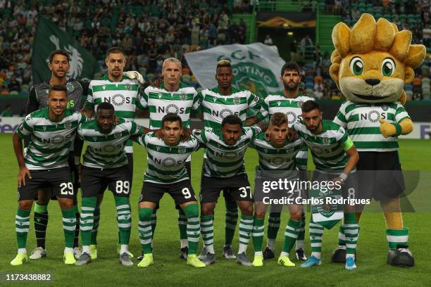 Sporting CP initial eleven during the UEFA Europa League group D match between Sporting CP and LASK at Estadio Jose Alvalade on October 3, 2019 in...