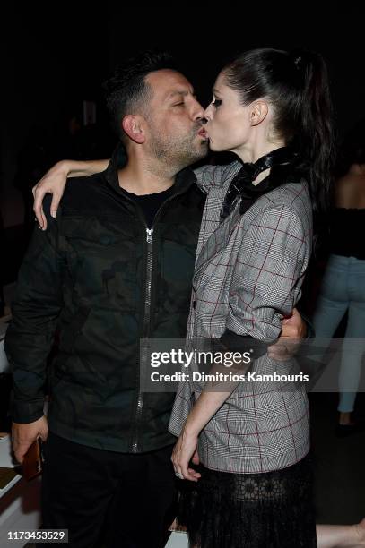 James Conran and Coco Rocha attend the Anna Sui front row during New York Fashion Week: The Shows at Gallery I at Spring Studios on September 09,...