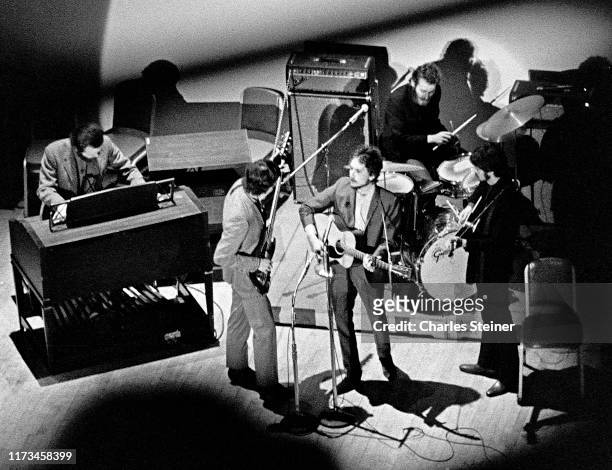 At Carnegie Hall, Bob Dylan performed with The Band, as part of a memorial concert "Tribute to Woody Guthrie." This was Dylan's first public...