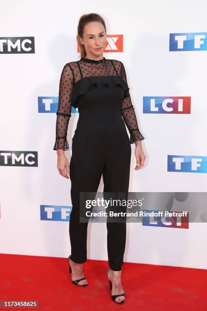 Actress Vanessa Demouy attends the Groupe TF1 : Photocall at Palais de Tokyo on September 09, 2019 in Paris, France.