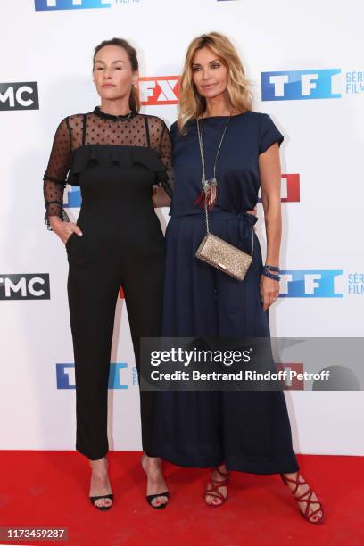 Actresses Vanessa Demouy and Ingrid Chauvin attend the Groupe TF1 : Photocall at Palais de Tokyo on September 09, 2019 in Paris, France.
