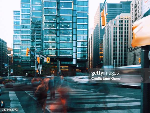 busy street of toronto - big city stock pictures, royalty-free photos & images
